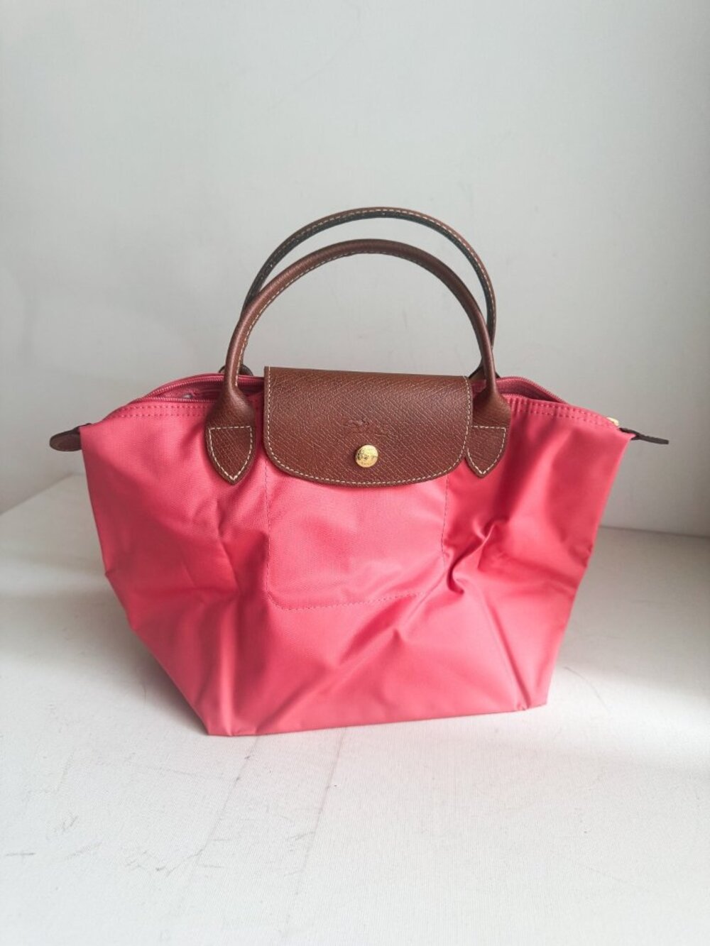 Longchamp Top Handle Bag LE PLIAGE Nylon/Leather GRENADINE Size S NEW